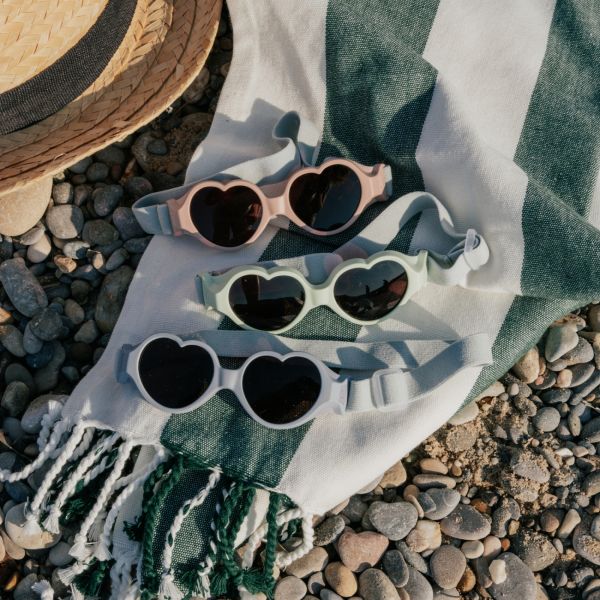 Lunettes de soleil bébé 0-9 mois anti UV Baby heart Barbe à papa