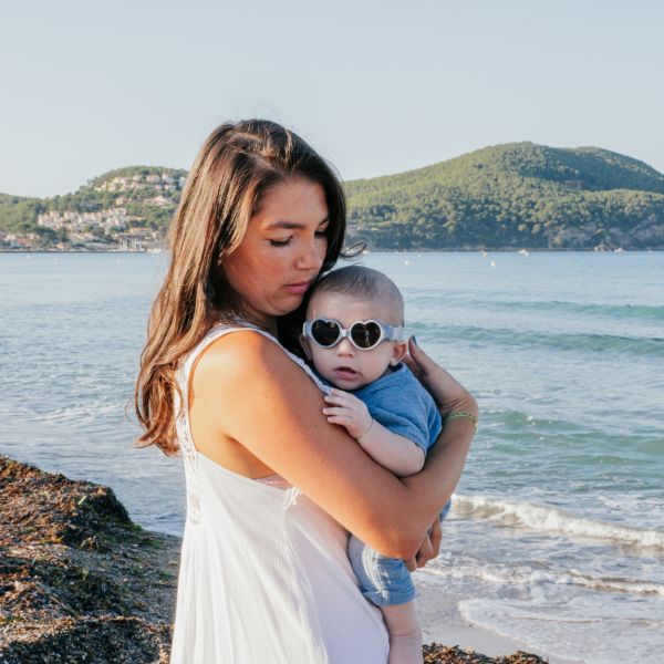 Lunettes de soleil bébé 0-9 mois anti UV Baby heart Galet