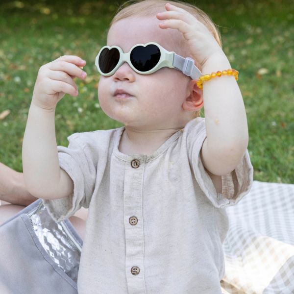 Lunettes de soleil bébé 0-9 mois anti UV Baby heart Menthe