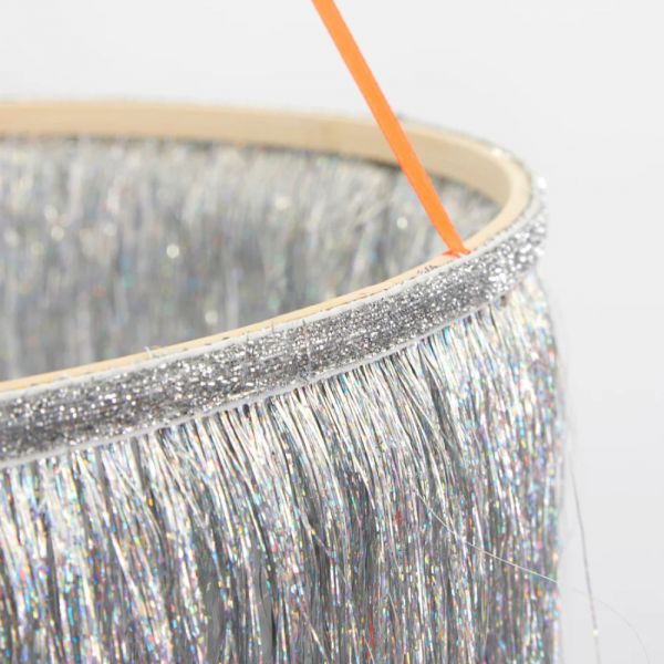 Lustre à franges Argent