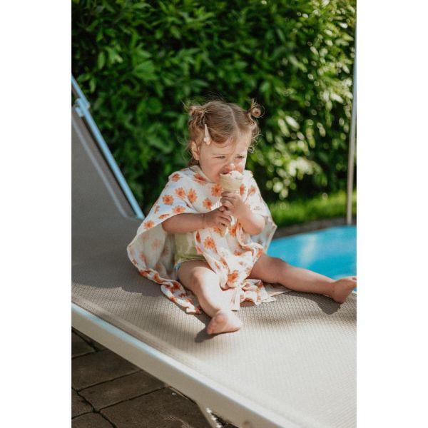 Poncho de plage Cœur en fleur 52 x 52 cm