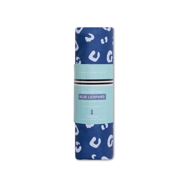 Serviette microfibre 180x90 cm - Léopard bleu
