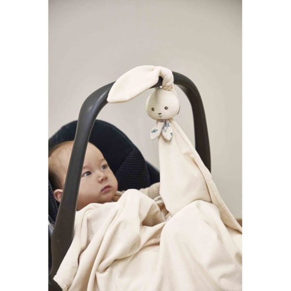 Couverture doudou lapin 80 x 70 cm Crème