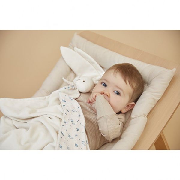 Couverture doudou lapin 80 x 70 cm Crème