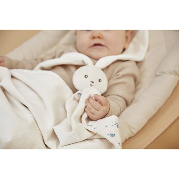 Couverture doudou lapin 80 x 70 cm Crème