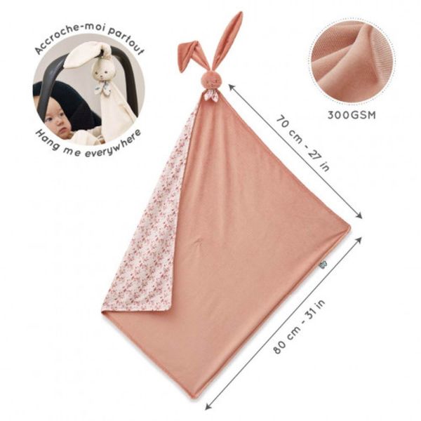 Couverture doudou lapin 80 x 70 cm Terracotta