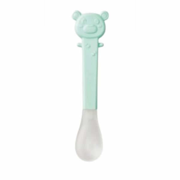 Cuillère bébé en silicone Bleu