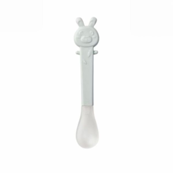 Cuillère bébé en silicone Gris
