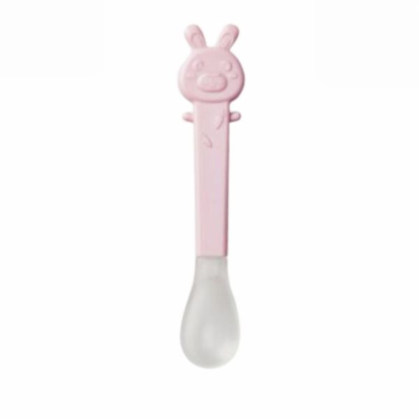 Cuillère bébé en silicone Rose