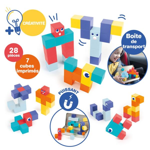 Jeu de construction Cubes magnétiques 28 pièces