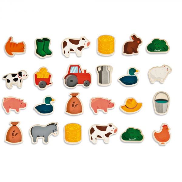 Lot de 24 magnets Ferme