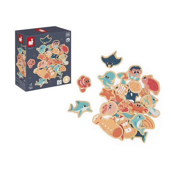 Lot de 24 magnets Monde marin