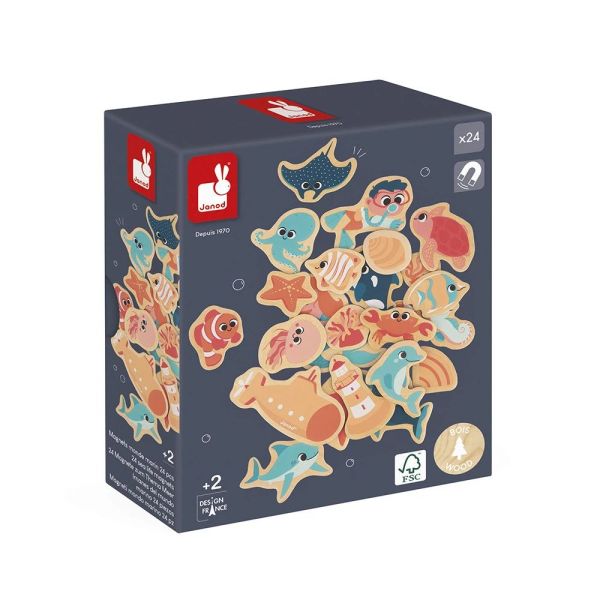 Lot de 24 magnets Monde marin
