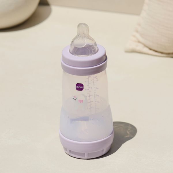 Lot de 3 biberons Anti-colique 260ml Easy Start Lilas, Nature et Sable