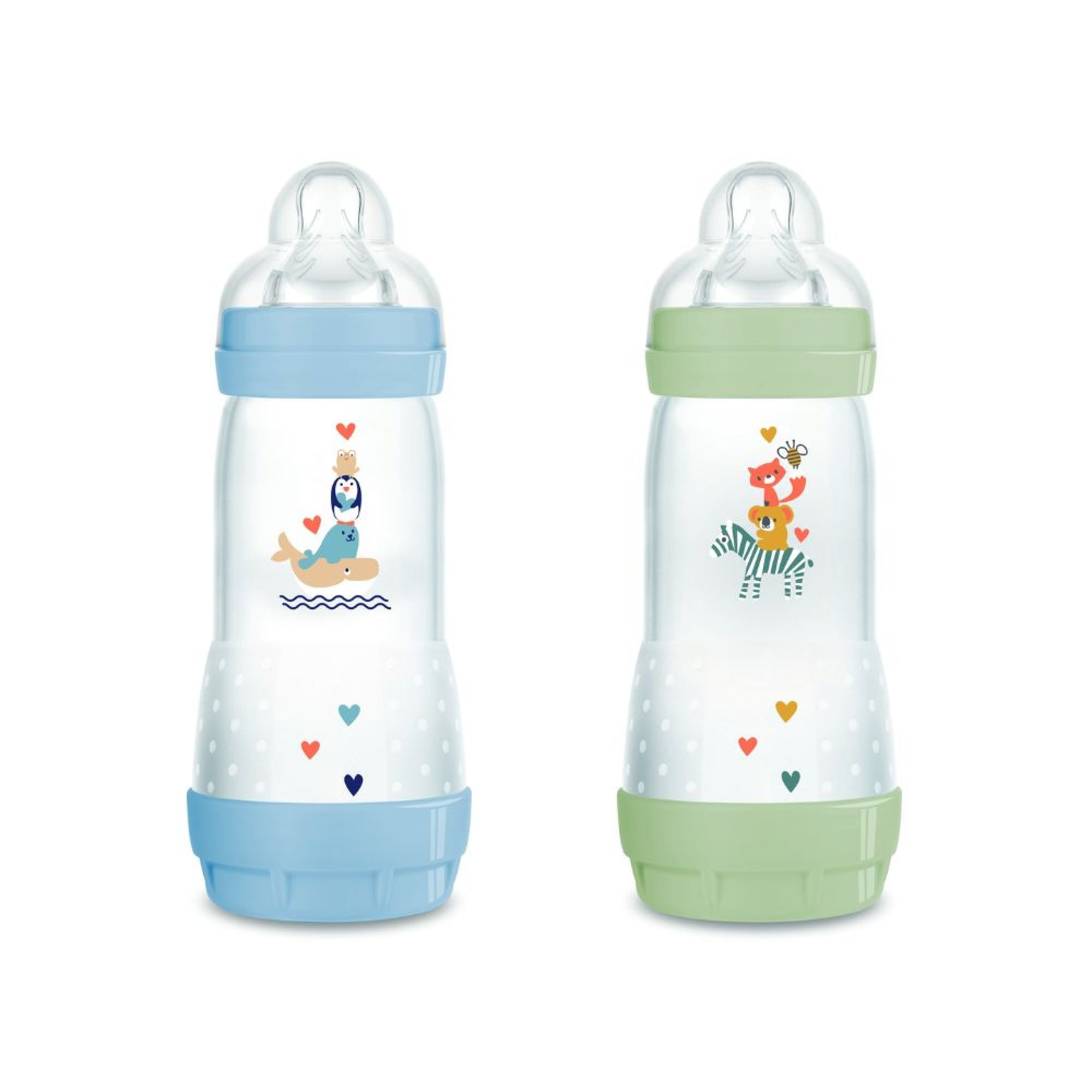 Lot de 2 biberons anticolique 320ml Easy Start Bleu et vert Made in Bébé