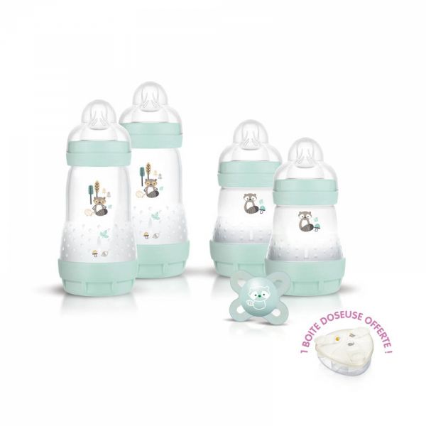 Coffret biberons naissance anti-colique Aqua
