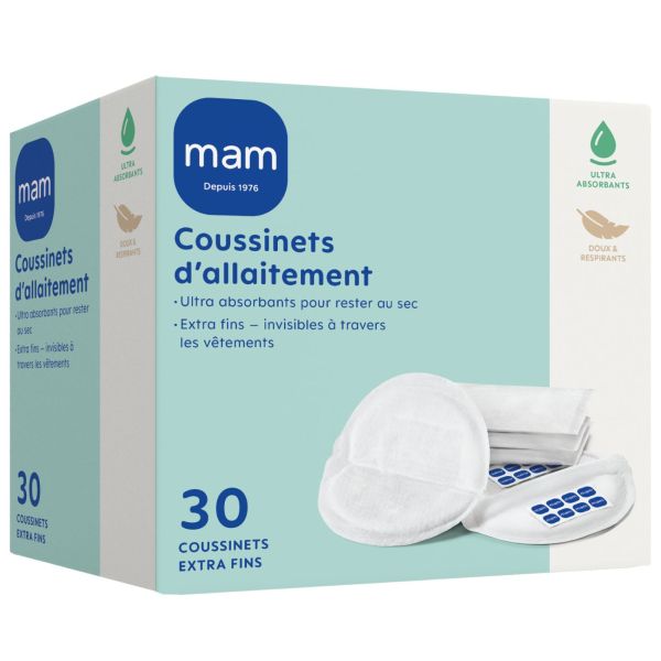 Lot de 30 coussinets d’allaitement extra-fins