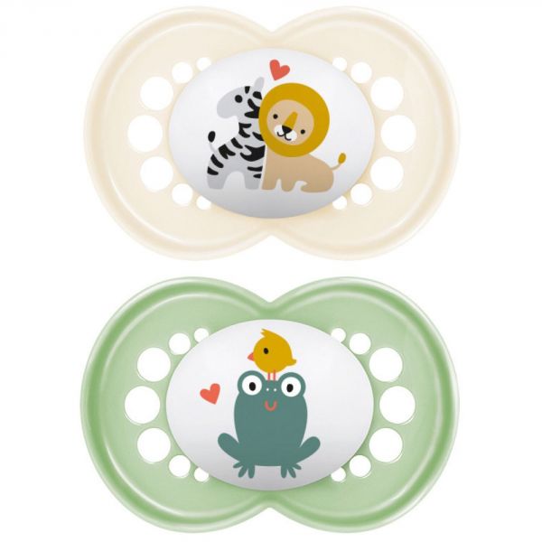 Lot de 2 sucettes 6 mois+ Original classique Coloris aléatoire