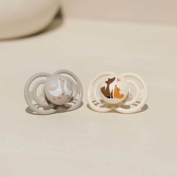 Lot de 2 sucettes 18 mois+ Perfect animaux Coloris aléatoire