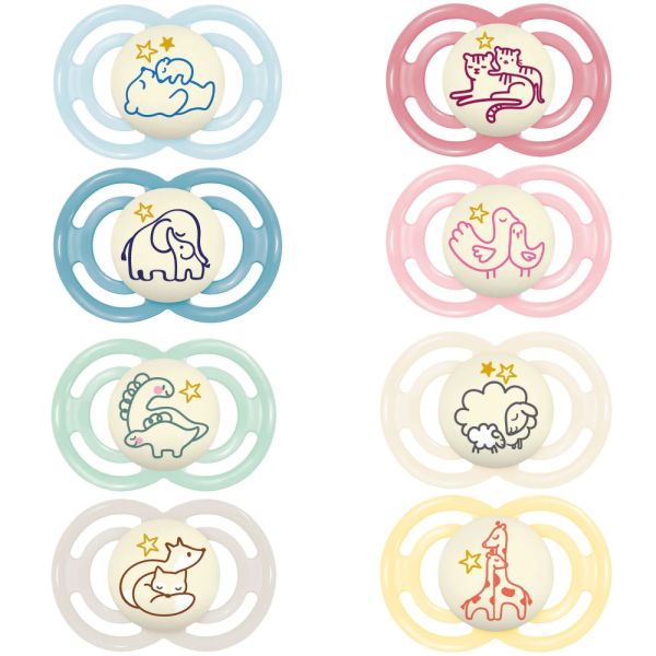 Lot de 2 sucettes nuit 6 mois+ Perfect coloris  aléatoire