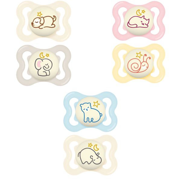 Lot de 2 sucettes nuit 2-6 mois Supreme Coloris aléatoire