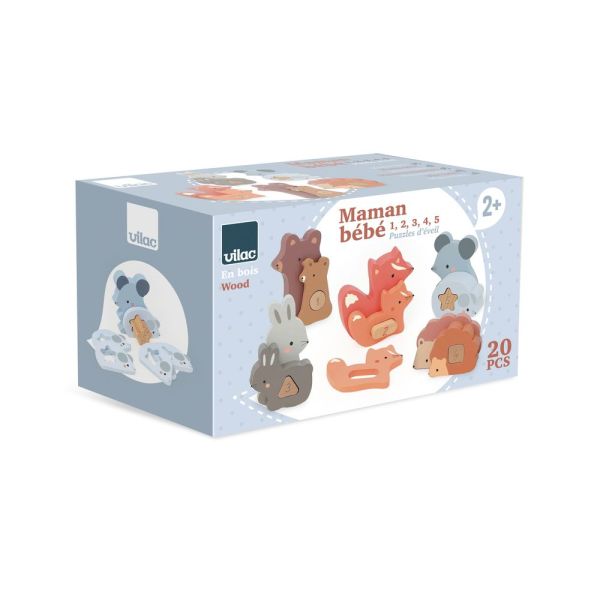 Puzzles 3D en bois Animaux à compter et associer