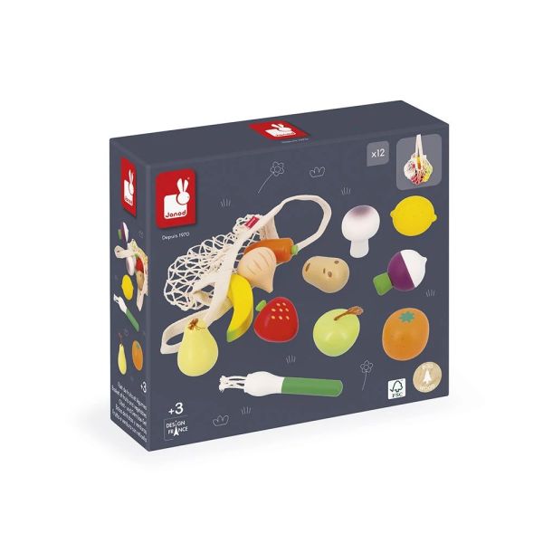 Set de 12 fruits et légumes pour enfant Mamie soleil