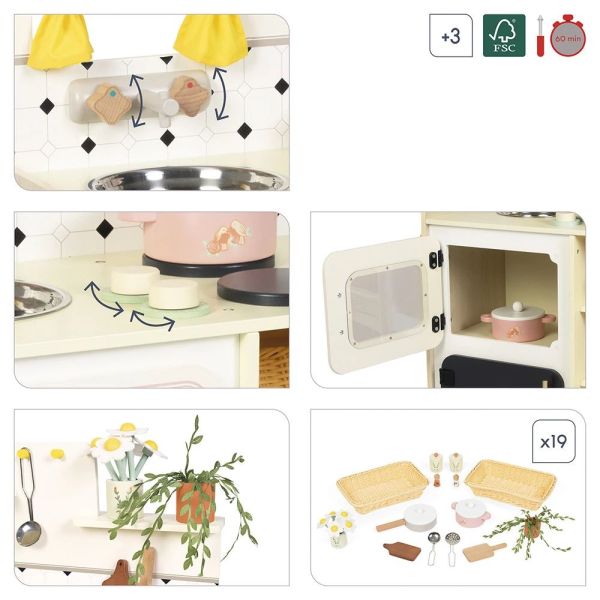 Grande cuisine en bois pour enfant Mamie Soleil