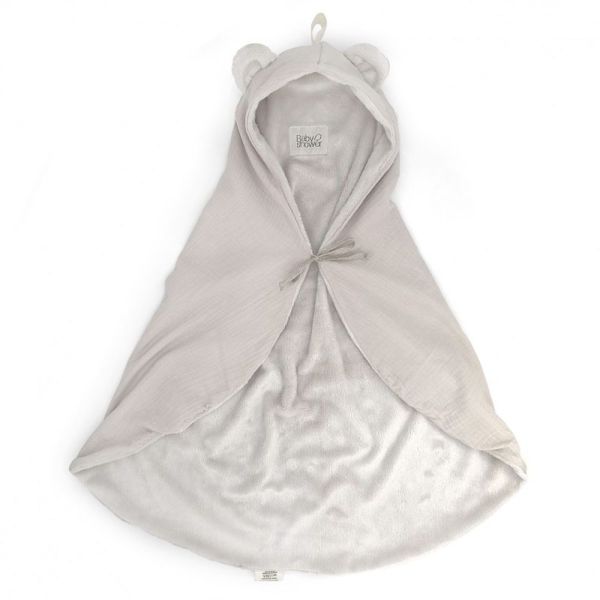 Couverture polaire avec capuche Poudre de nuage Gris clair