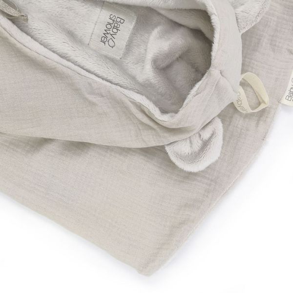 Couverture polaire avec capuche Poudre de nuage Gris clair