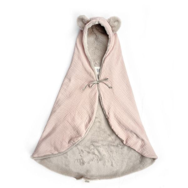 Couverture polaire avec capuche Poudre rose