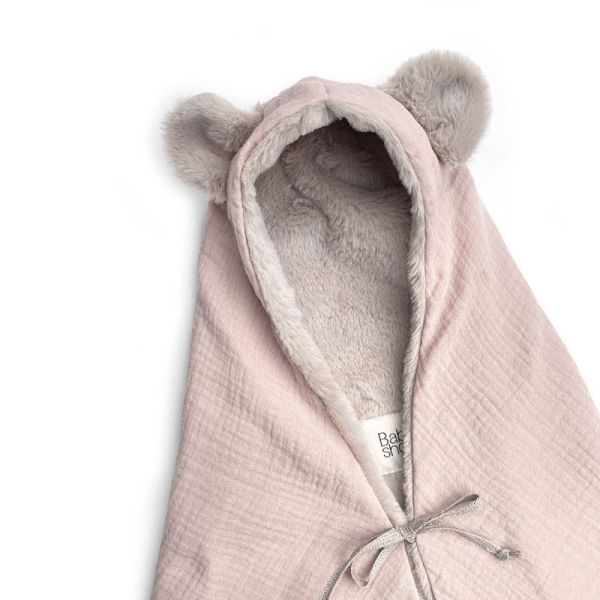 Couverture polaire avec capuche Poudre rose