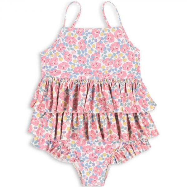 Maillot de bain enfant à volant GRS - Rose anglaise 2 ans