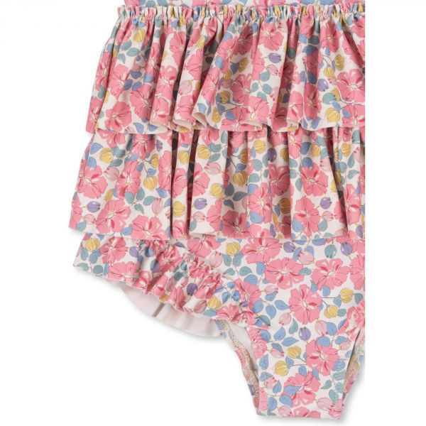 Maillot de bain enfant à volant GRS - Rose anglaise 2 ans