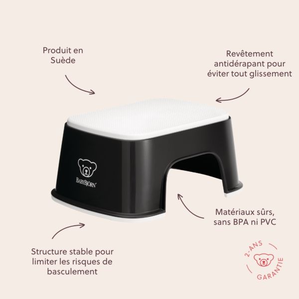 Marche pied enfant noir et blanc