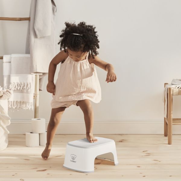 Marche pied enfant blanc et gris