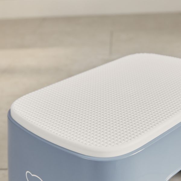 Marche pied enfant bleu profond et blanc
