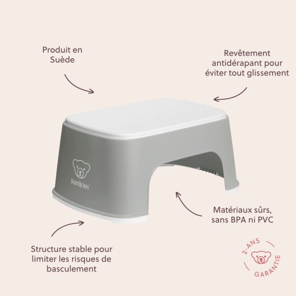 Marche pied enfant gris et blanc