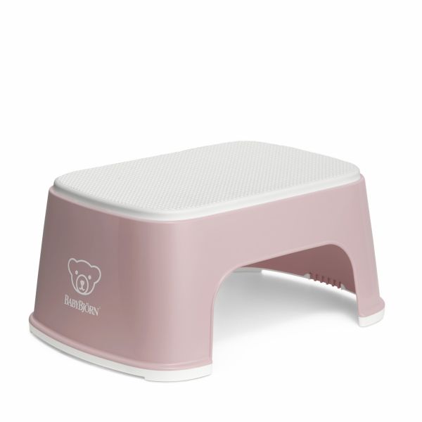 Marche pied enfant rose pastel et blanc