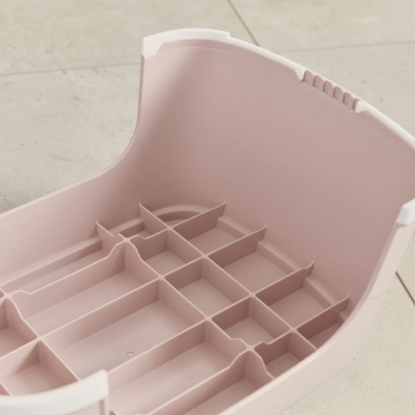 Marche pied enfant rose pastel et blanc