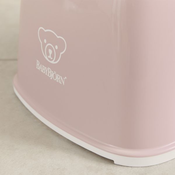 Marche pied enfant rose pastel et blanc