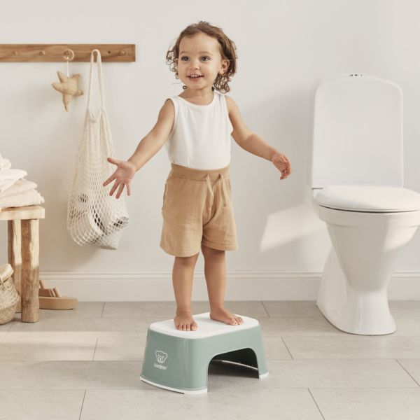 Marche pied enfant vert profond et blanc