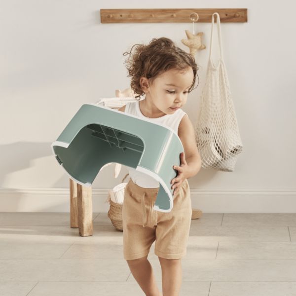 Marche pied enfant vert profond et blanc