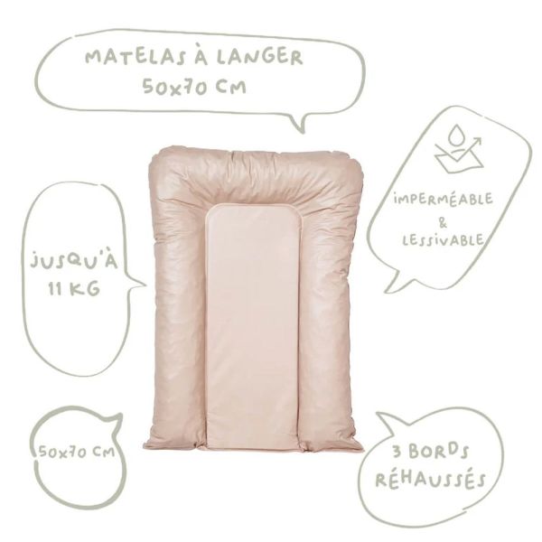 Matelas à langer Flocons Noisette - 50X70CM