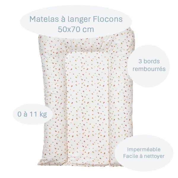 Matelas à langer Flocons Polka - 50X70CM