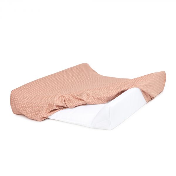 Matelas à langer Zen avec housse Stories Pink Cream Grid
