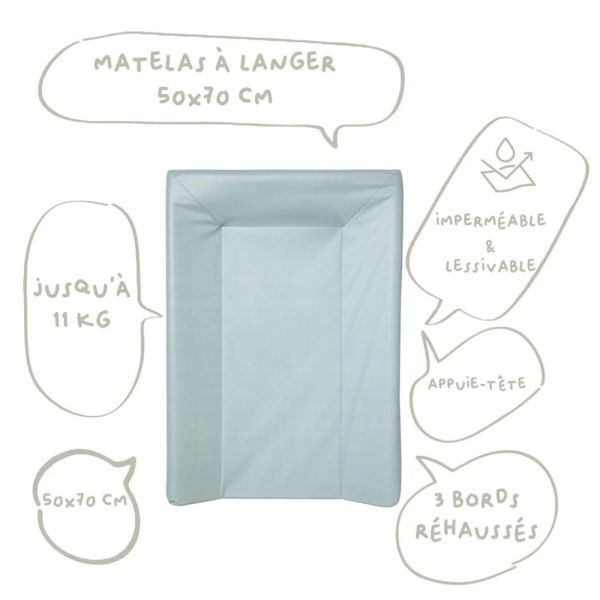 Matelas à langer Luxe  Bleu / vert - 50X70CM