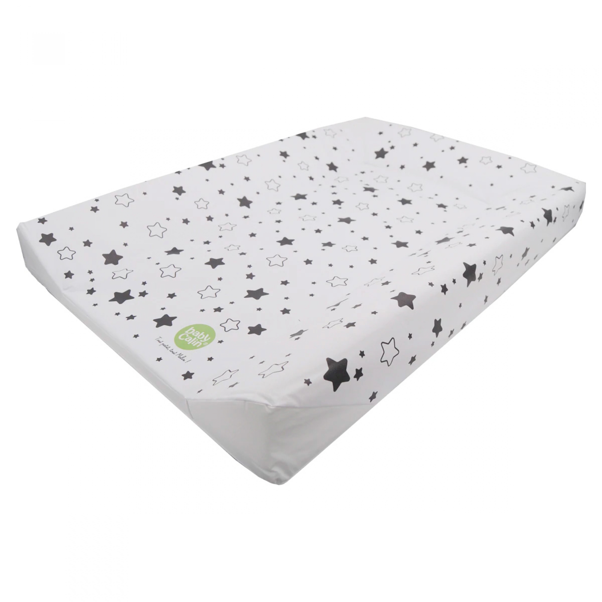 babyCalin Matelas à Langer Flocons Etoiles Grises 50 x 70 cm