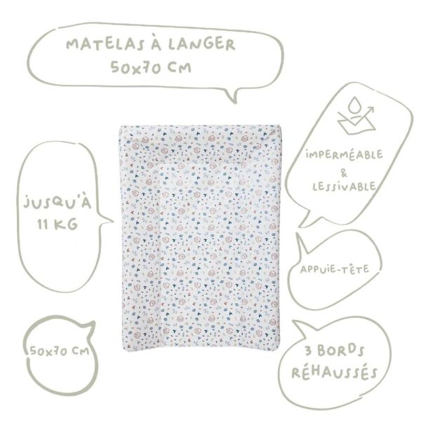 Matelas à langer Luxe  Greenland hérisson- 50X70CM