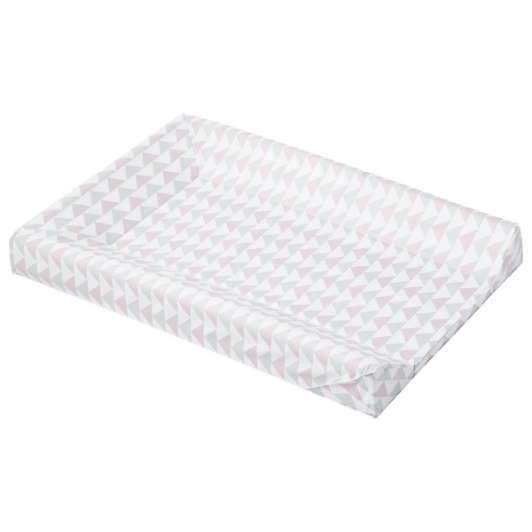 Matelas à langer luxe motifs géométriques rose/gris